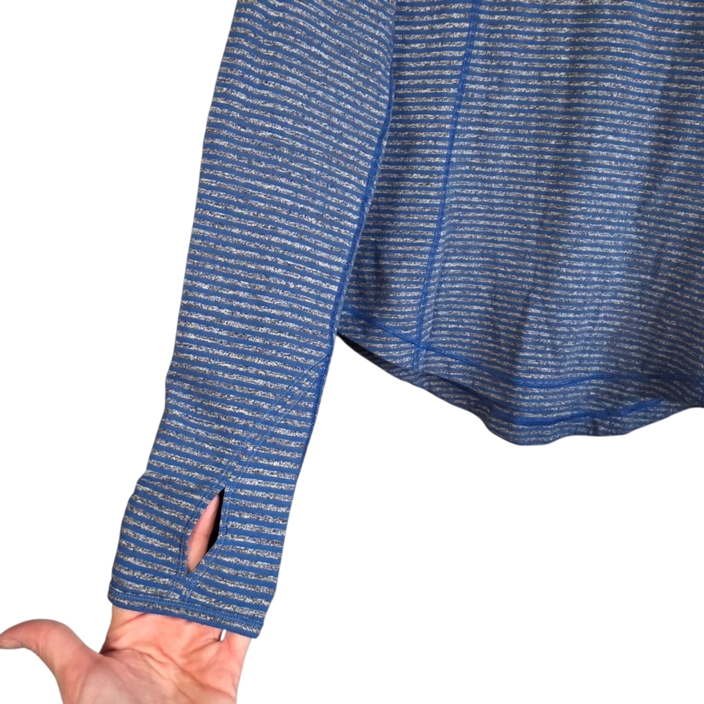 Lululemon Run: Ice Queen Long Sleeve Slope Stripe Limitless Blue 8 - Picture 4 of 9